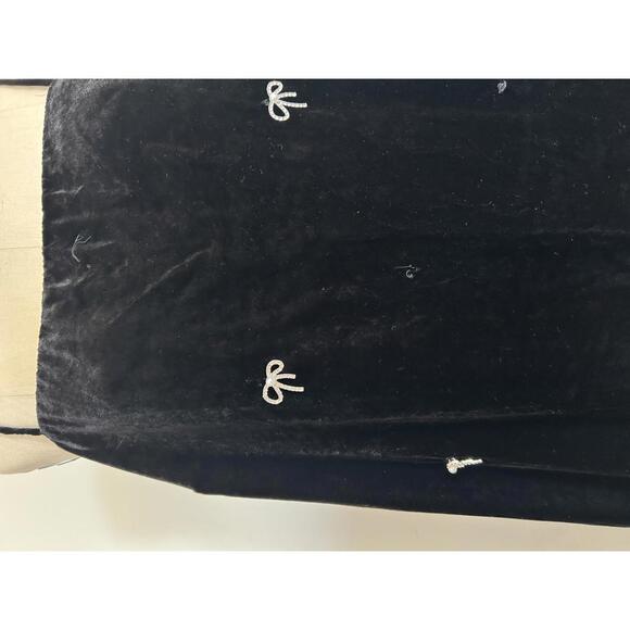 Maeve - Chic Black Velvet Ruffle Dress with Embellishments, size XL - Picture 6 of 11